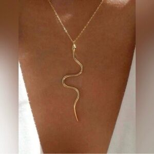 Elegant Gold Snake Pendant Necklace